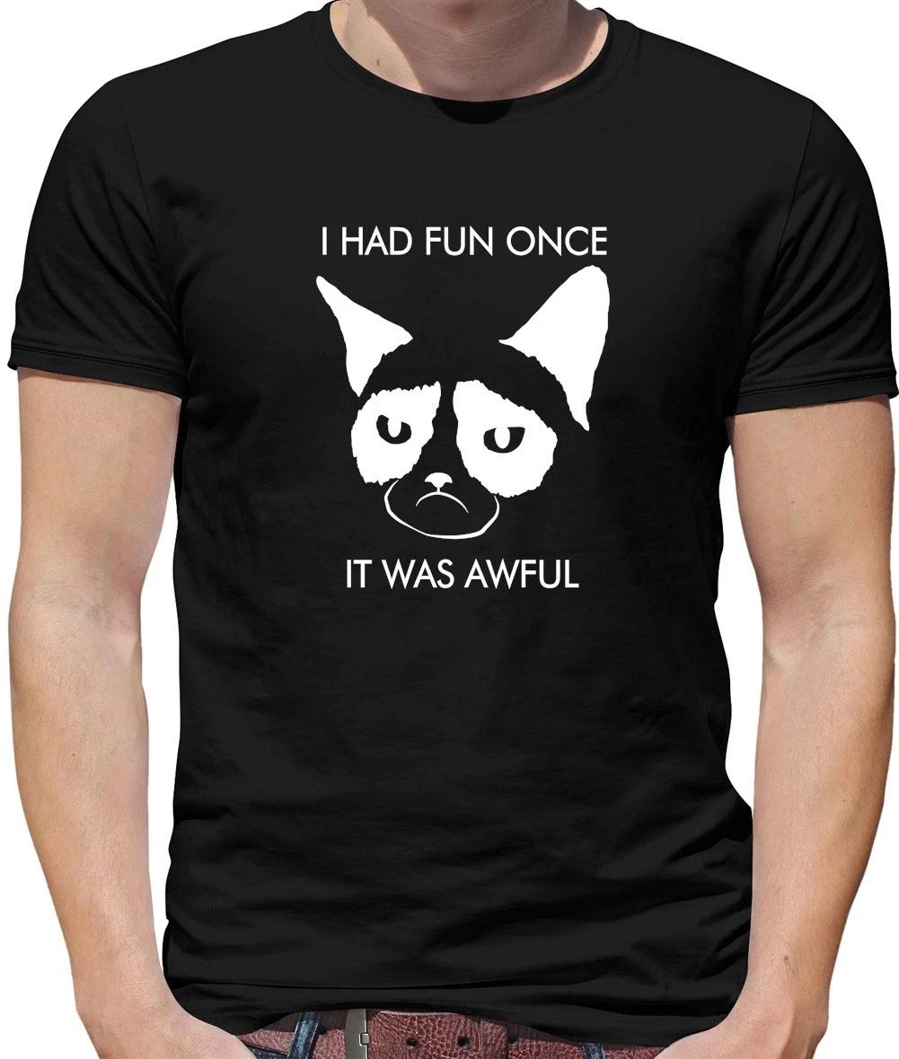 I Had Fun Once It Was Awful [Grumpy Cat] - Mens T-Shirt - Meme Merch Fan Cats XS