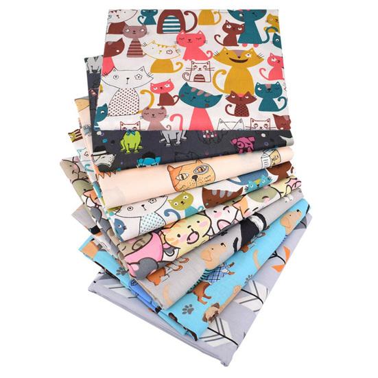 1 Set Beautiful Flower Printed Patchwork Cloth Elegant Eye-catching Fabric Sewing Cloth for Home
