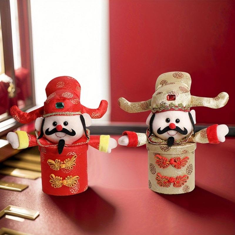 God of Wealth Candy Box for Spring Festival Lucky God Candy Box for Cookie Candy Festive Desk Candy Organizers Box