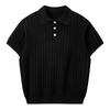Suéter Tricotado Suéter Masculino de Manga Curta Vazado Respirável Gola Lapela Moda Gola POLO Top para Uso Intermediário Casual de Negócios