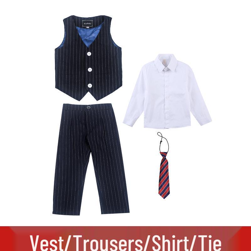 Set costum formal blazer princiar pentru băieți pentru scenă și interpretare la pian