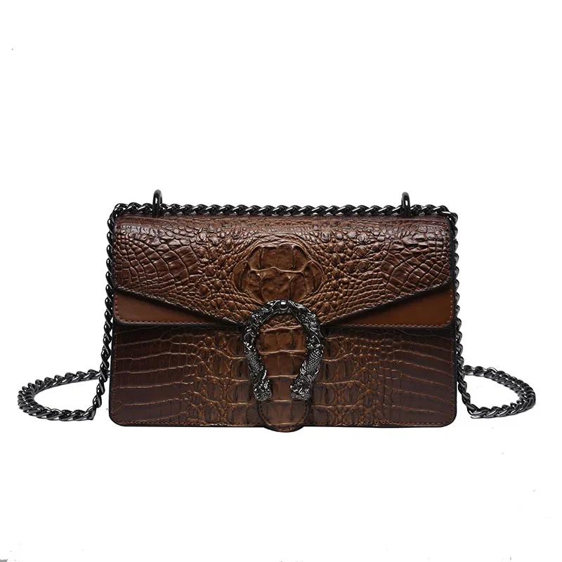 Luxury Handbags Crossbody Shoulder Bag for Women Snake Printed Leather Evening Clutch Chain Strap Purse