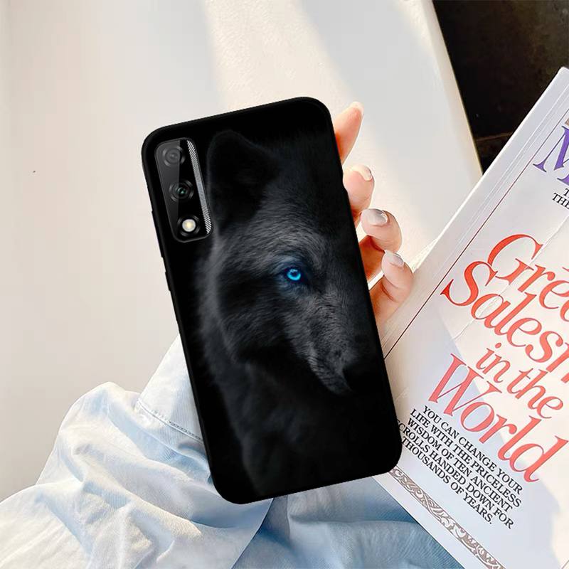 Yinuoda Coole Telefonhülle mit schwarzem Wolf-Print für Huawei Y9 Y8 Y6 Prime Y7 Pro Y8s Y5 Mate 20 Pro 10 lite Cover