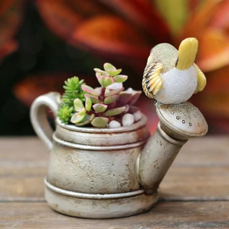 Cute Flower Pot Succulent Planters Bird Mini Succulent Plant Planter Garden Balcony Decor Flowerpot Desktop Flower Bonsai Pot