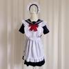 Japanisches Lolita Klassisches Dienstmädchen-Outfit – Schwarz-Weißer Rock mit Schürze