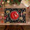 4/6pcs Elegant Deer & Floral Placemats - 12x18 Inch, Polyester, Hand Wash Only, Rectangular Table Mats for Christmas, Holiday