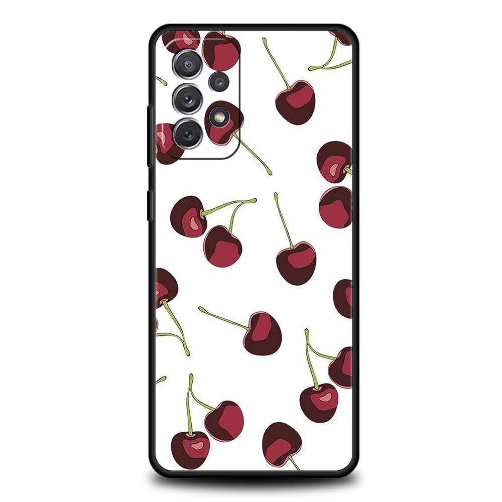 Cute Cherry Bow Phone Case for Samsung A51 A71 A21S A12 A11 A15 A25 A31 A41 A23 A33 A53 A73 A03S A05S A13 5G A35 A55 Cover