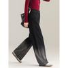 Mengshuya Women's Gradient High-Waist Loose Straight-Leg Winter Jeans