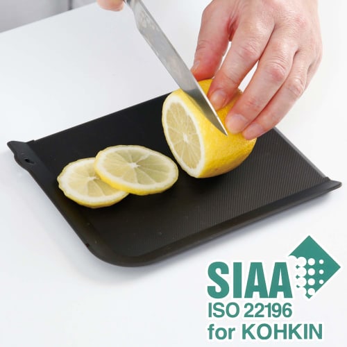 Astro Cutting Board, Set of 2, Black, Made in Japan, Antibacterial, Heat-Resistant, Mini Cutting Board, Clean, with Binchotan Charcoal, and Rimmed Edg