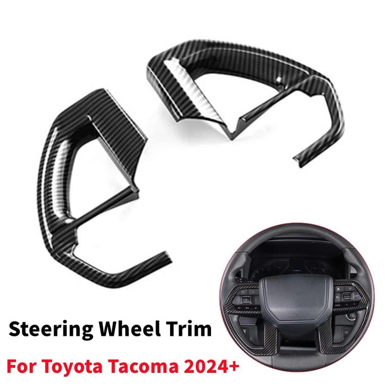 

ForToyota Tacoma 2024 2025 /4Runner 2025 ABS Carbon Fiber Styling Car Interior Steering Wheel Trim Cover Button Panel Decor