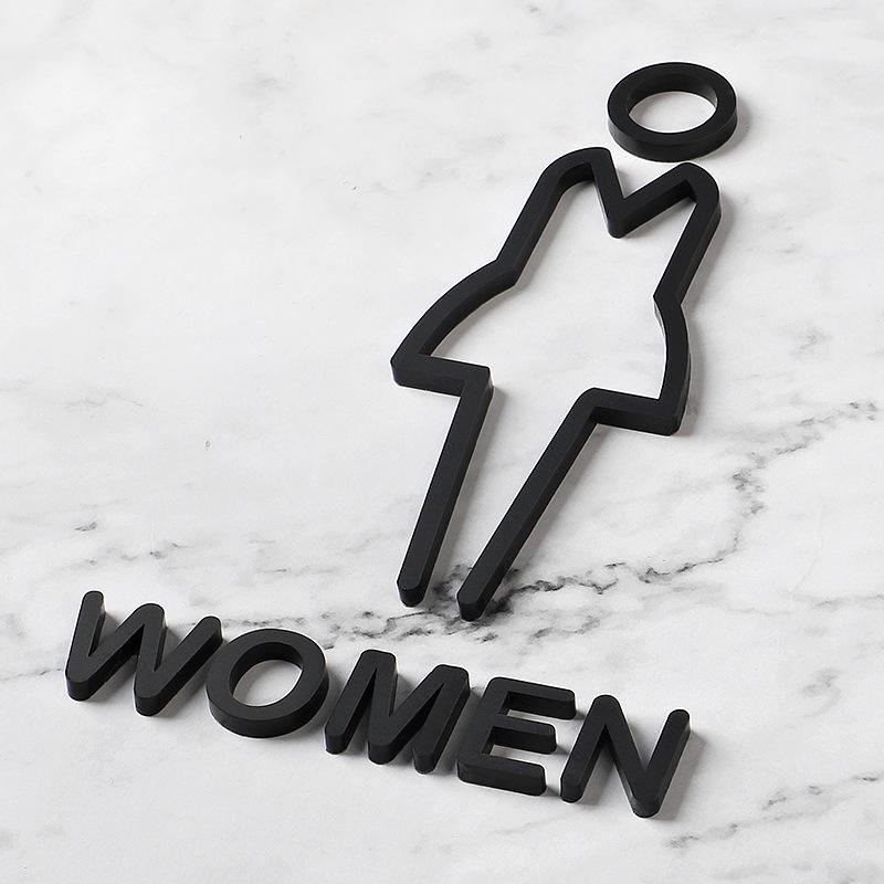 Wall Stickers Toilet Bathroom Door WC Entrance Sign Home Decoration Creative Decals Wallpaper House Sign