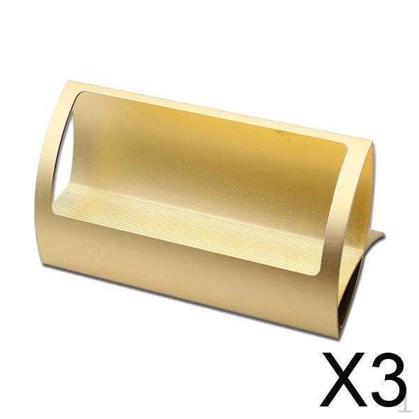 

3x Innovative Aluminum Alloy Business Card Holder Modern Display Stand Professional Look