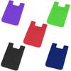 Solid Color Silicone Card Sleeve Earphones ID Credit Storage Phone Back Case