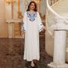 New Arrival Middle East Embroidered Hot Drilling Robe Dress Embroidered Diamond Studded Dress
