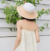 Foreign Trade French Elegance Summer Female Raffia Splicing White Flat Top Top Hat Shading Vacation Beach Straw Hat