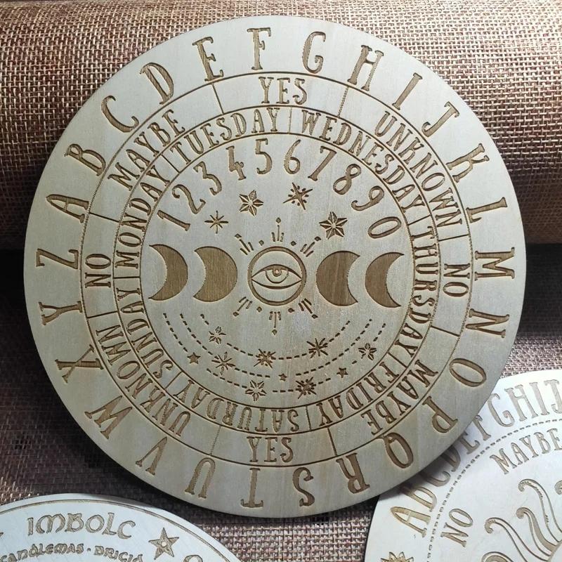 Star Pendulum Board Dowsing Divination Board Double Sided Wooden Boards Metaphysical Message Board Altar Supplies Ornaments