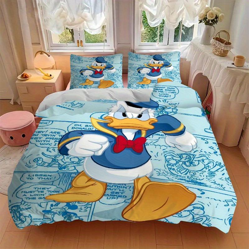 3pcs Disney Donald Duck Theme Printed Bedding Set, Soft and Comfortable Quilt Cover for Bedroom, Guest Room W023