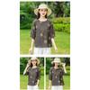 Summer Printed Cotton and Linen T-shirt Mid-sleeve Fashionable Shirt Loose Large Size Middle-aged and Elderly Women's Summer Top