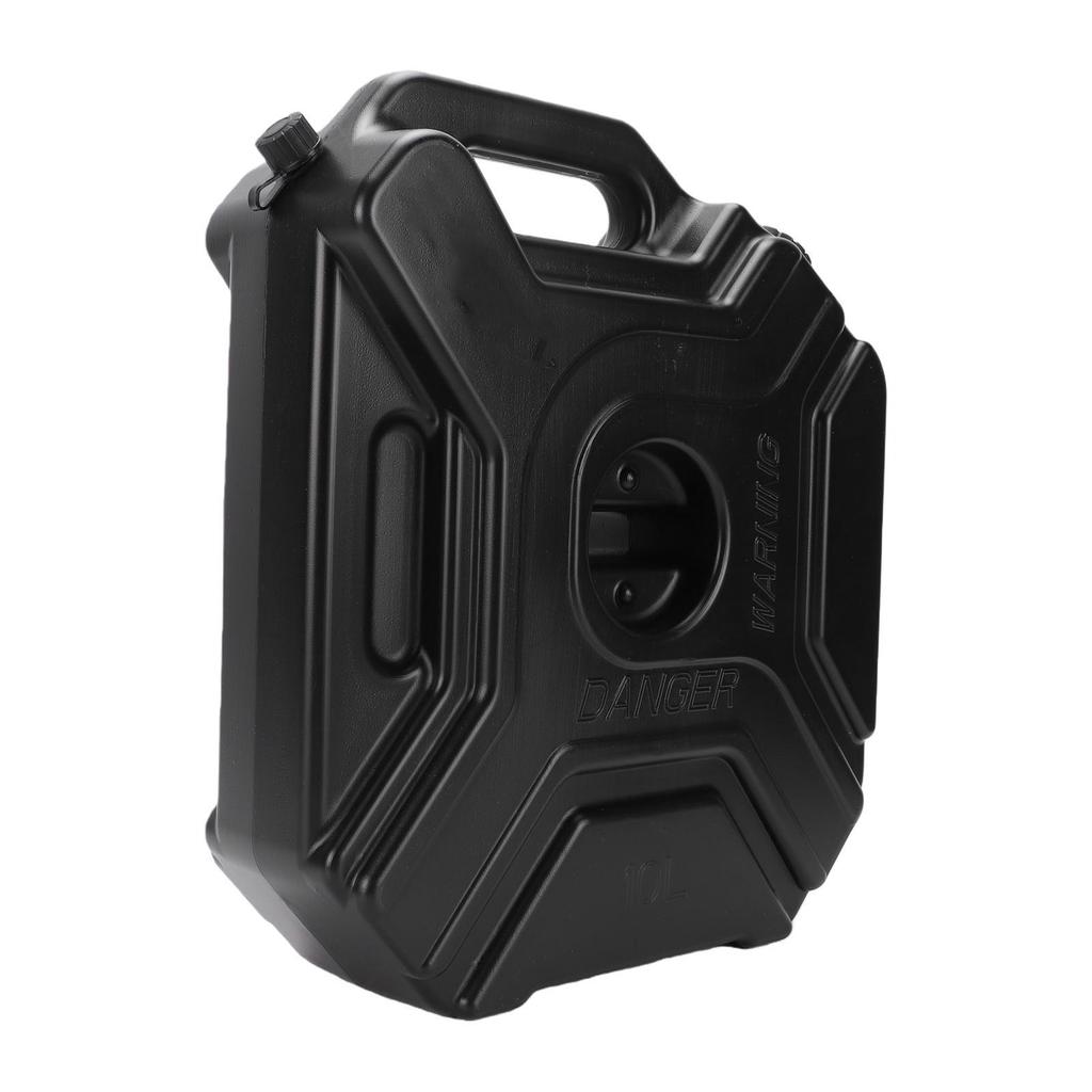 Portable Tank with Locking Mounting Bracket 10L Fuel Petrol Oil Water Tank for Car Motorcycle SUV ATV UTV Black