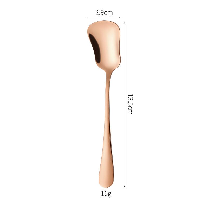 Dessert Spoon Stainless Steel Stirring Spoons, Gourd Shape for Cake Salad Luxury Tableware Gift