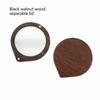 Mini Black Walnut Wood Makeup Mirror Foldable Rotatable Rotating Cosmetic Mirror Magnetic Closure Handheld Compact Pocket Mirror