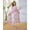 Beautiful Cotton Kurti Pant Dupatta Set Indian Bollywood Top Tunic Kurta Set