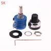 1Set 3590S Precision Multiturn Potentiometer Kit - 10 Ring Adjustable Resistor + Rotary Knob & Counting Dial