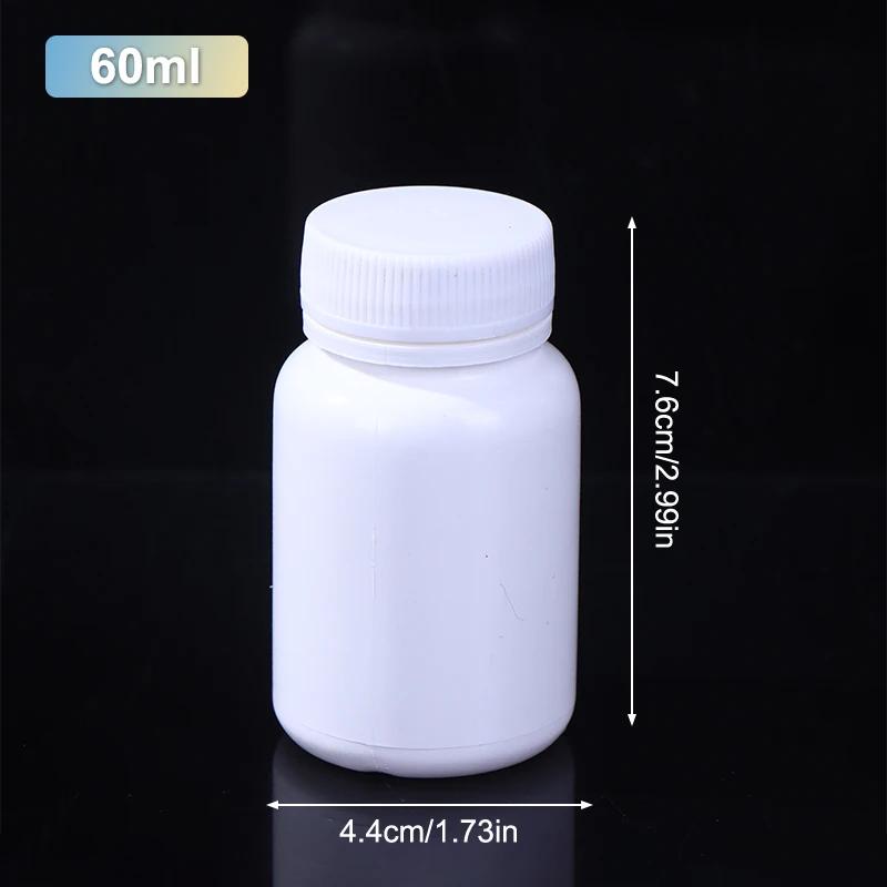15 ml-180 ml Plastflaske Hvit Medisinflaske Med Skrukork Matkvalitet PE Oppbevaringspakning Beholder Pilleboks Etuiholder
