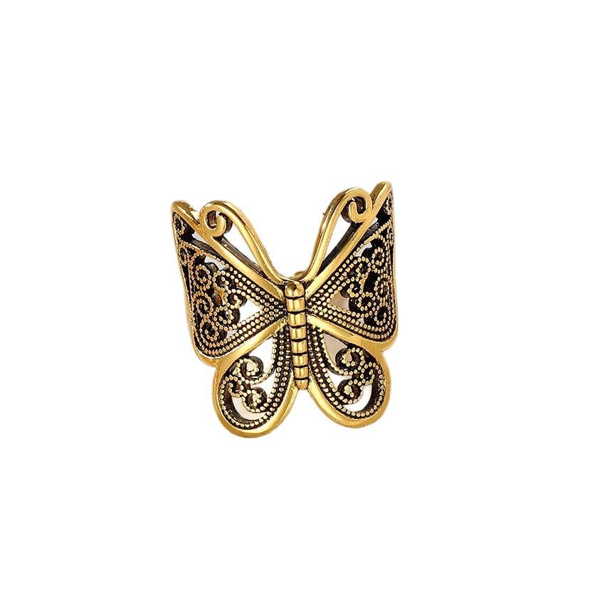 Versatile Vintage Hollow Out Butterfly Ring, Fashionable Ring Accessories, Exquisite Temperament Women'S Ring