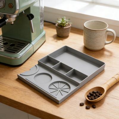 Espresso Tamping Mat Non-Slip Silicone Tamper Mat Heat Resistant Coffee Tamping Station for Home Baristas