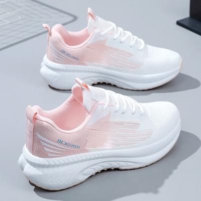 Shoes Women 2025 Summer Height Increase Fly Weave Soft Bottom Shoes Breathable Mesh Sneakers Outdoor Sports Running Shoes Women