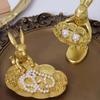Stylish Rabbit Shaped Resin Tray Compact Jewelry Storage Solution For Earrings Rings Vanity Table Organizers Decoration