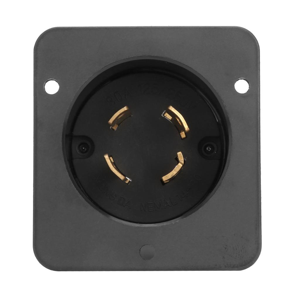 Power Plug NEMA L14-30C Generator Plug 30A 125V-250V 4-Hole US Plug Heavy Duty Power Inlet Boat/Truck/RV Power Inlet
