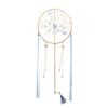 Children's Hanfu Catwalk Round Fan: Ancient Style Embroidered Long Handle Dance Fan with Ribbon