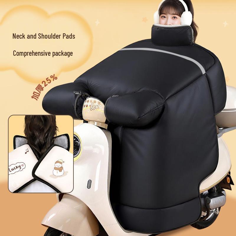 Universal All-Season Windproof Electric Vehicle Windshield with Thick Winter Fleece