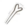 Korean Metal U Shape Love Heart Hair Pins for Women Girls Silver Gold Color Hairwear Simple Heart Shaped Hair Sticks Accessories