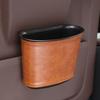 Car Trash Can for Vehicle Faux Leather Hanging Door Storage Bag for Garbage Waterproof Organizer Pouch for Car Interior