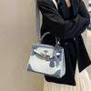 2026 New Leather Women's Bag First Layer Cowhide Swift Lace Platinum Bag Portable Shoulder Women's Bag Cross-border Wholesale