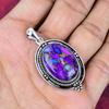 Purple Copper Turquoise Pendant, 925 Solid Sterling Silver Jewelry, Gemstone Pendant, Gift For Her Handmade Dainty Jewelry