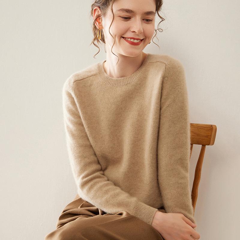 Women's Cashmere Saddle Shoulder Sweater - Thick Autumn/Winter Pullover