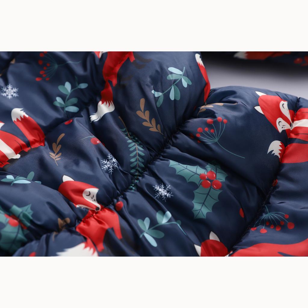 Herbst und Winter Kindermode Cartoon-Druck Jungen und Mädchen im langen Abschnitt des Haarkragens Kapuzenmantel aus Baumwolle