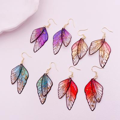 Popular Butterfly Wing Earrings Personalized Design Cicada Wing Earrings Retro European and American Earrings Wholesale