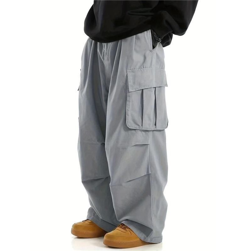Men's Summer American Retro Overalls, All-match Solid Color, Outdoor Slim Straight Casual Trousers