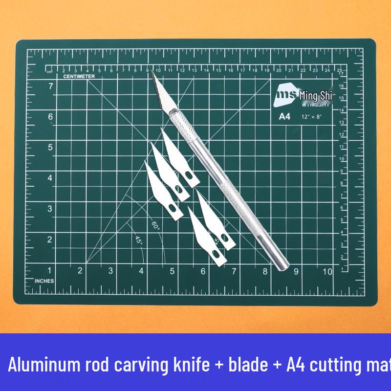 Handmade Carving Knife & Rubber Stamp Cutting Tool Set with Mat for Journals & Collage