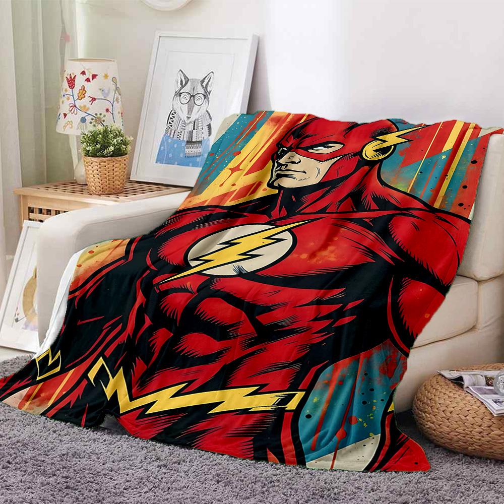 1pc Flash superhero Blanket Lightweight Flannel Throw For Sofa, Bed, Travel, Livingroom, Office, Couch, Chair, And Bed