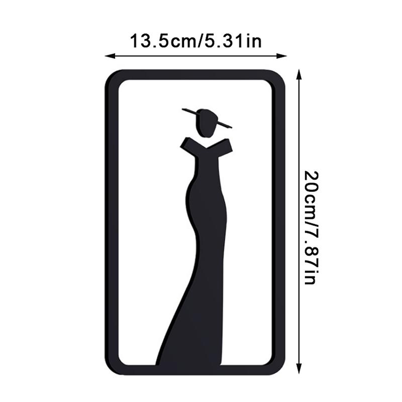 Acrylic Simple 3D Women Men Toilet Sign Plate Wash Room Wall Label Sticker For Shopping Mall Wc Decor