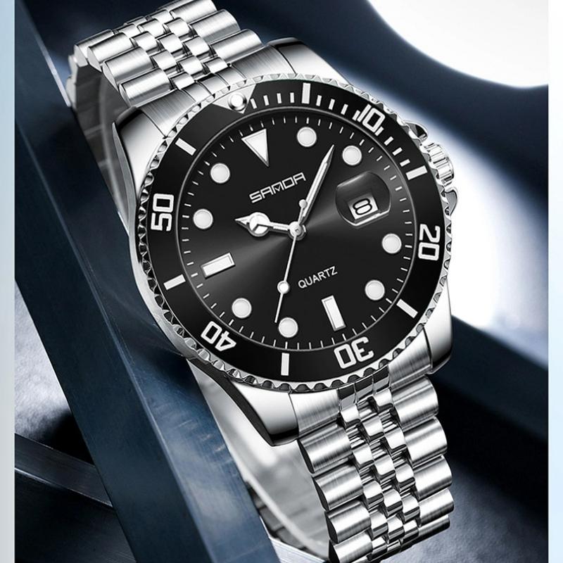 SANDA New Men's Quartz Watch Waterproof Calendar Display Day Glow In The Dark Simple Personalized Men's Watch