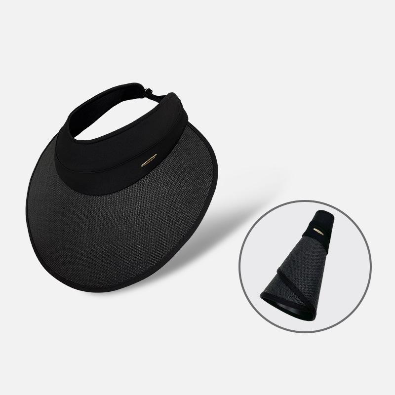 Straw enlarged brim vinyl empty top hat children spring and summer leisure outdoor face covering sun protection hat versatile bucket hat