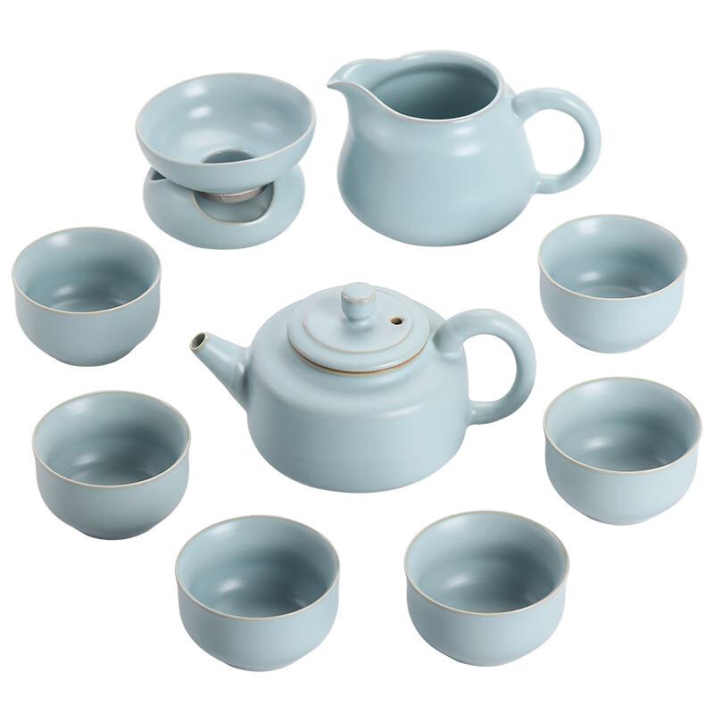 Su's Ru Kiln Ceramic Kung Fu Tea Set (10-Piece)