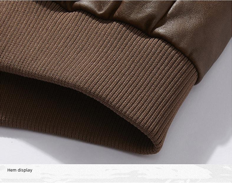 Men's Autumn/Winter PU Leather Motorcycle Jacket, Lapel, Plus Velvet, Trendy Large Size